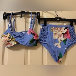 TiniBikini Light Blue Floral Bikini
